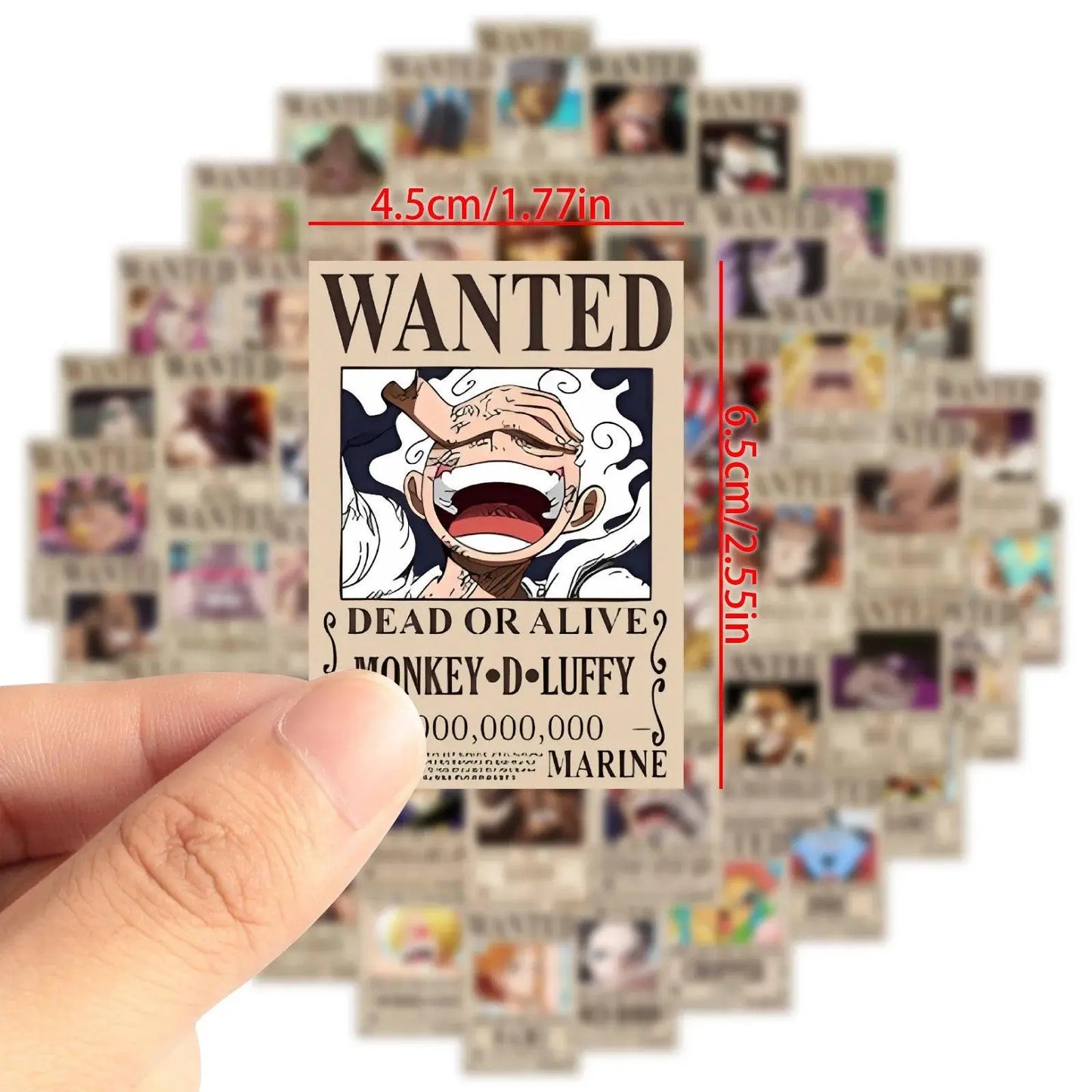 10/50Pcs Wanted Poster One Piece Anime Stickers - Persona Heaven
