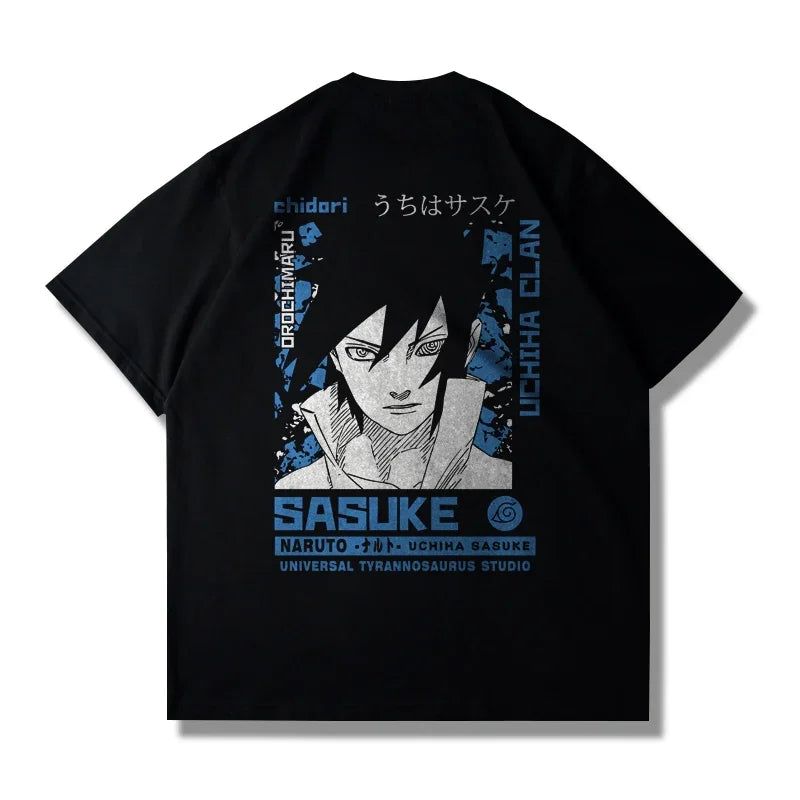 “Naruto & Sasuke Cotton T-Shirt – Unisex Anime Tee for Adults & Kids”