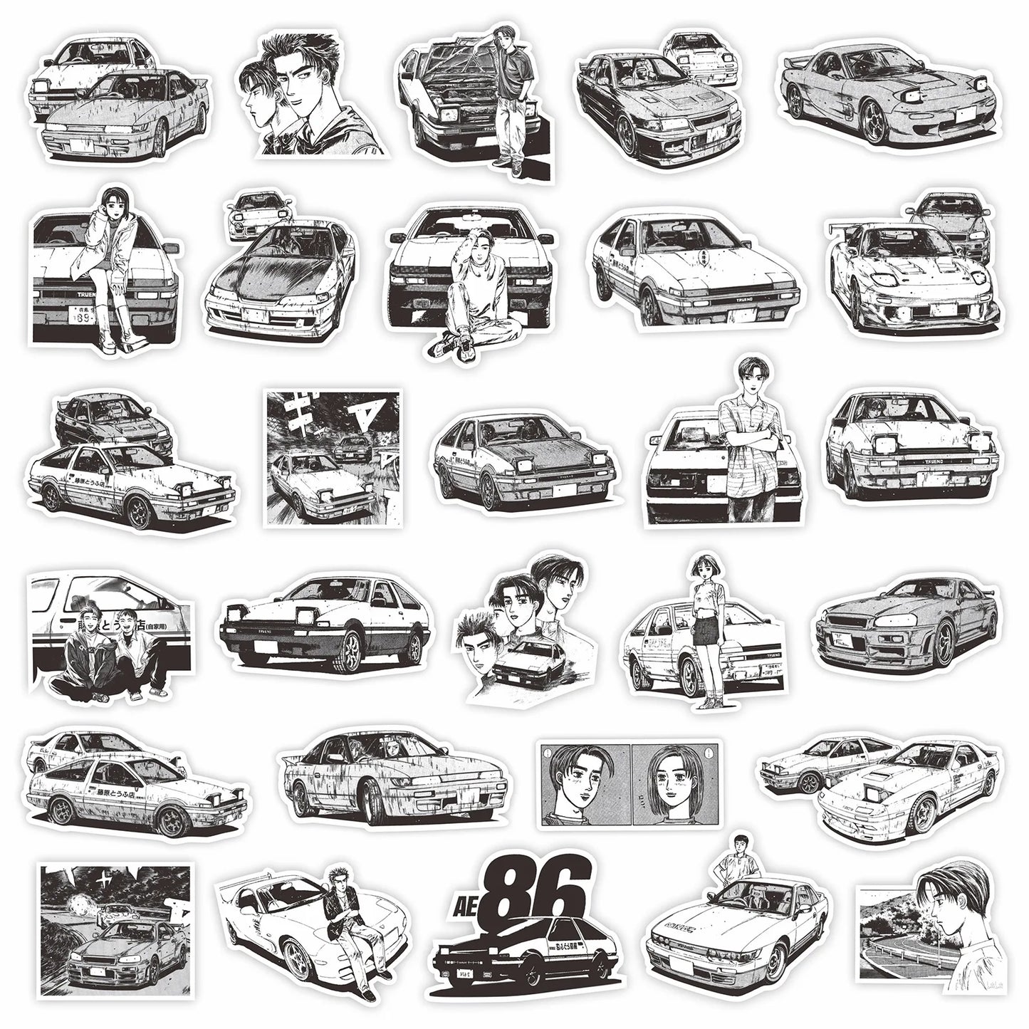Initial D Anime Stickers