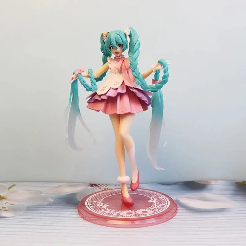 Blue Hair Hatsune Miku Anime Figurine